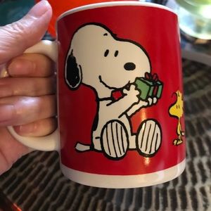 Red Snoopy Peanuts Christmas Mug